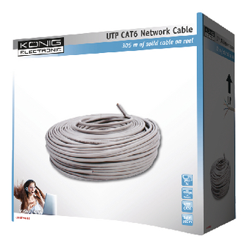 CMP-UTP6R305S Cat6 netwerkkabel op haspel utp 305 m grijs solid Verpakking foto